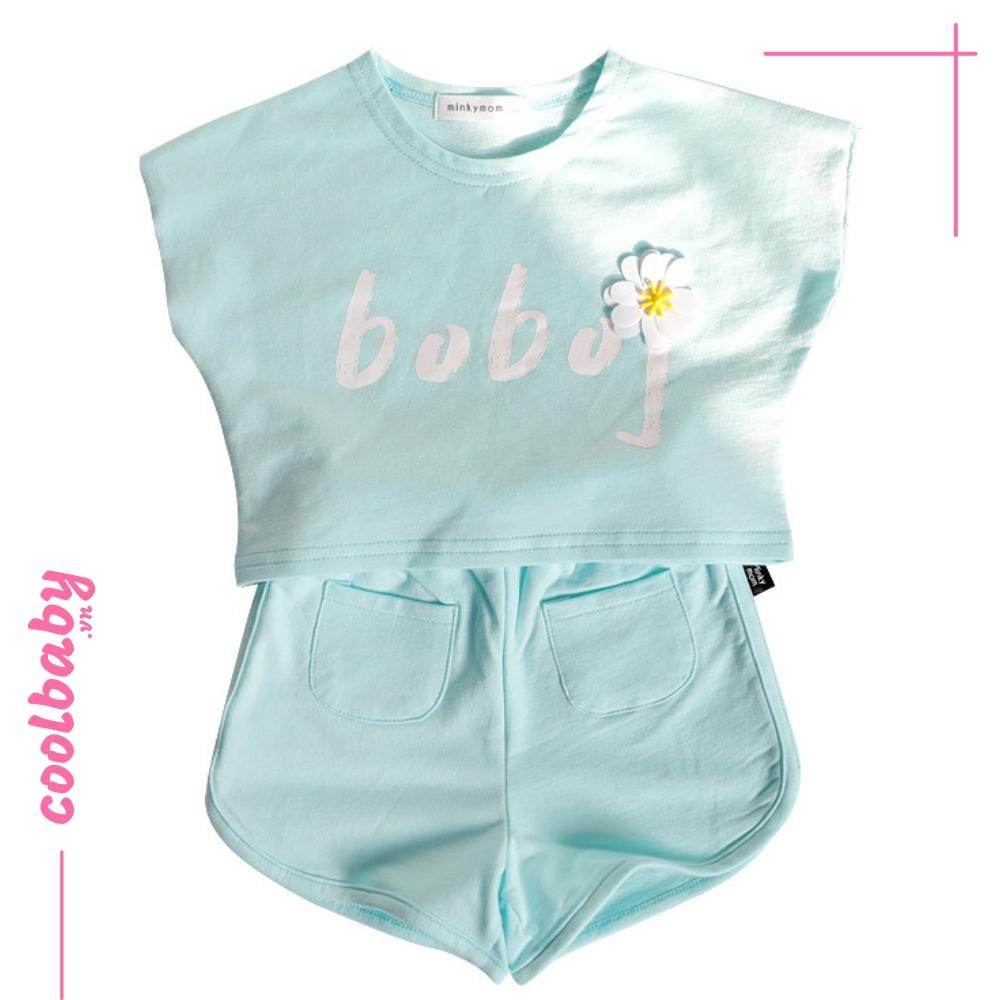 Đồ Bộ Cộc Tay Minky Mom Chất Vải Cotton Mát Mẻ Hàng Quảng Châu Chính Hãng Dành Cho Bé Gái