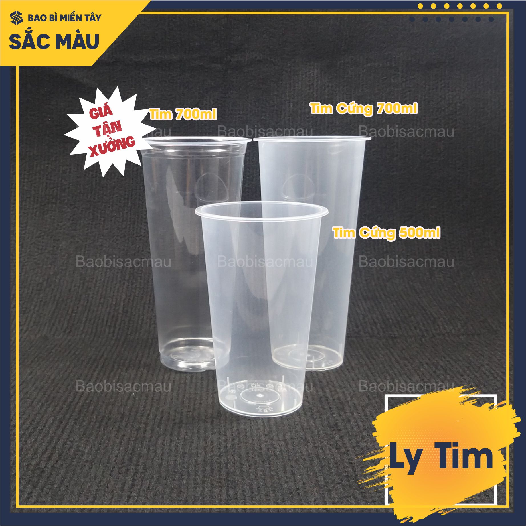 Sỉ 50 cốc/ ly nhựa tim 500ml và 700ml kèm nắp tim màu ngẫu nhiên