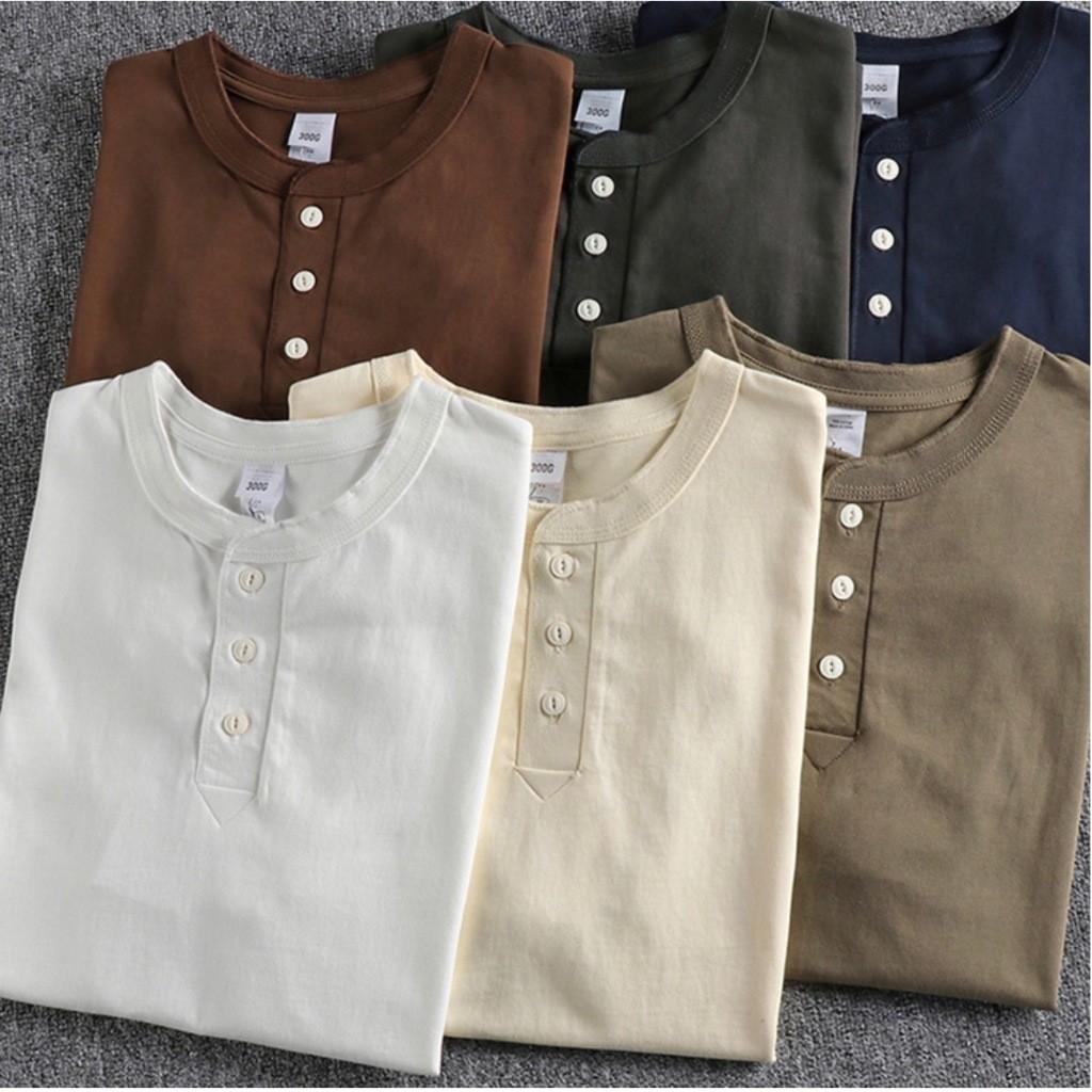 Áo thun cổ trụ 300G phong cách Retro_dã ngoại