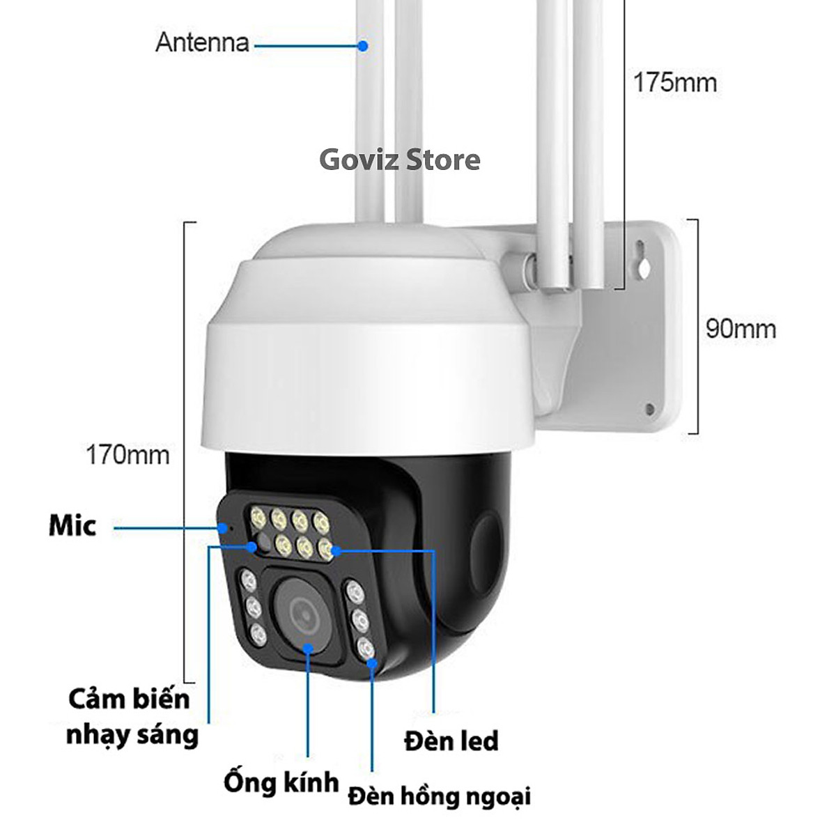 Hình ảnh Camera Wifi Yoosee  4.0 Mpx FHD Siêu Nét , Trong Nhà Ngoài Trời Xoay 360° Ăng Ten 4 Râu Xem Đêm Có Màu-Đàm Thoại 2 Chiều-Phát Hiện Chuyển Động Chống Trộm Hàng Nhập Khẩu