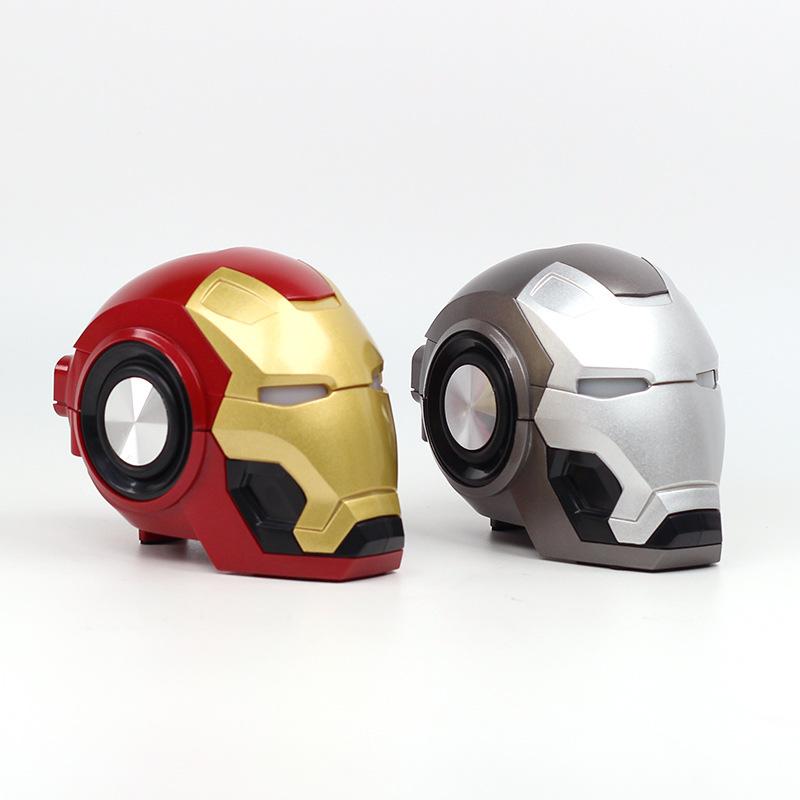Iron Man Wireless Bluetooth loa hoạt hình di động ngoài trời Bass không dây loa robot không dây hỗ trợ TF Color: sliver