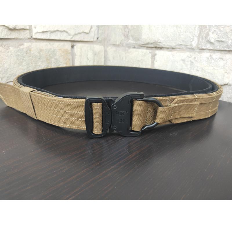 Belt chiến thuật quân sự airsoft molle Battle Belt Army Men Huấn luyện chiến đấu Multicam Fighter Belt Săn bắn ngoài trời có thể điều chỉnh Color: RG BK Size: L 95-110CM