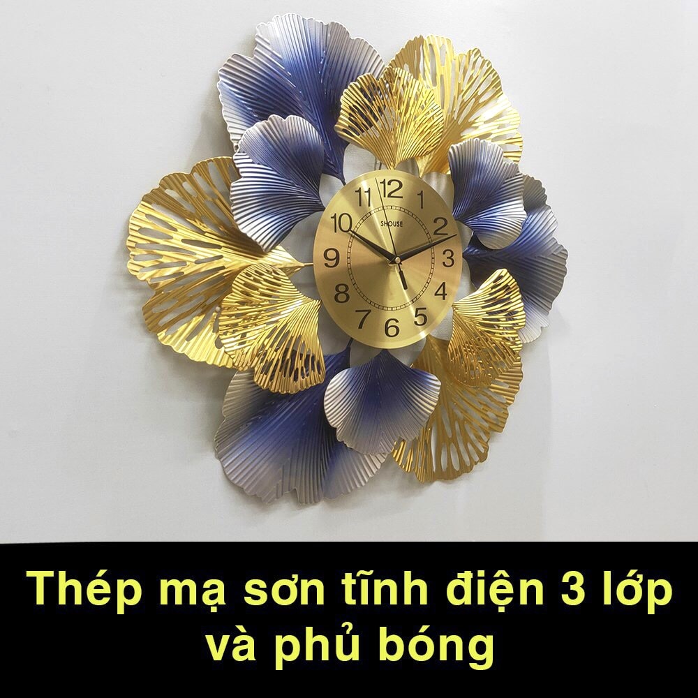 Đồng Hồ Treo Tường Trang Trí Kim Trôi DC220 Nghệ Thuật Cao Cấp Shouse hiện đại 3D kích cỡ lớn đẹp treo phòng khách