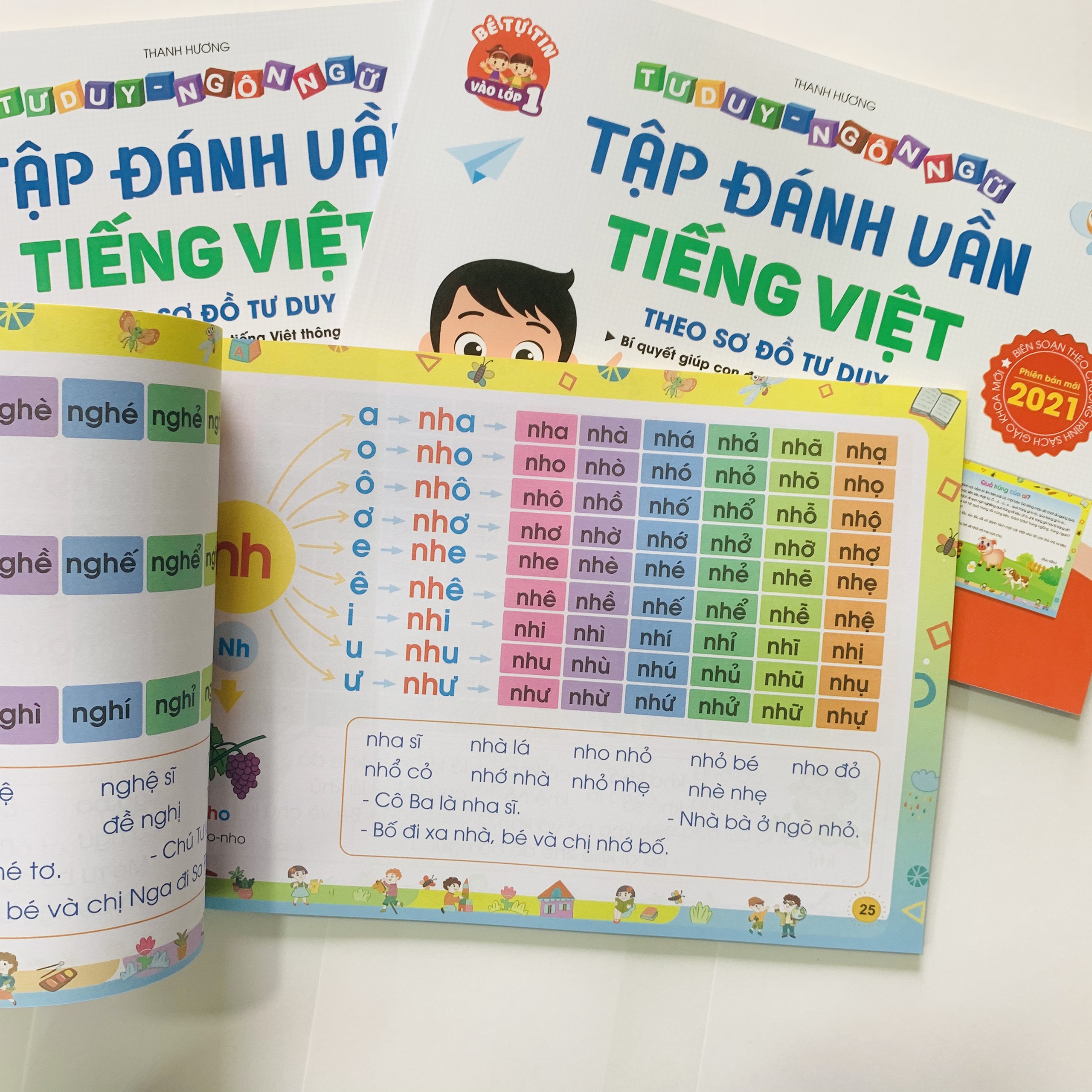 Hành trang cho bé tự tin vào lớp 1 - Bản mới nhất 2021 (Tập đánh vần 2021, toán tư duy 4-6 tuổi, Bộ 2 cuốn Luyện viết) - Tặng kèm bộ thẻ chữ cái và chữ ghép