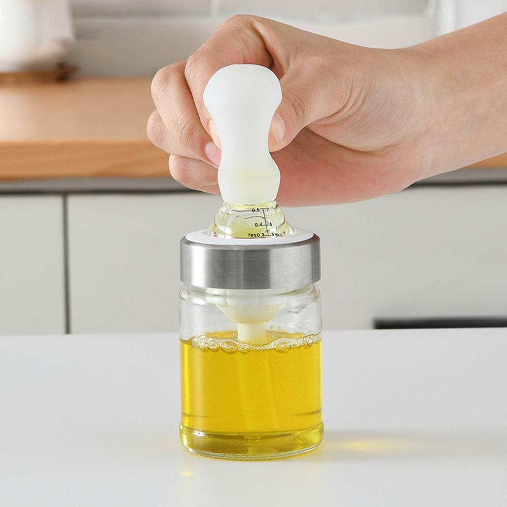 1 Chiếc Di Động Dầu Silicone Bình Với Bàn Chải Nướng Dầu Ngoài Trời Nấu Ăn Nhà Bếp Nướng Nướng Bàn Chải Với Chai Thủy Tinh Cung Cấp