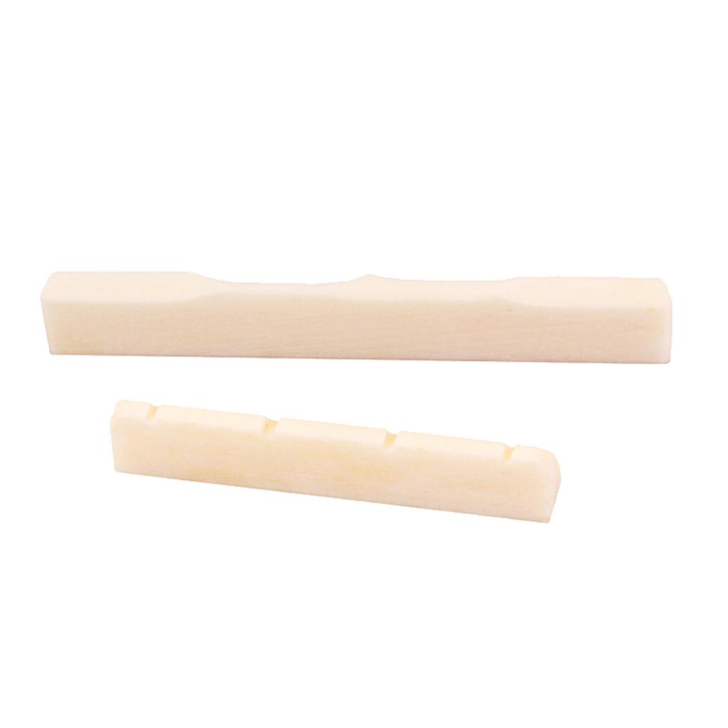 Slotted Buffalo Bone BRIDGE SADDLE AND NUT for 4-String Mini GUITAR