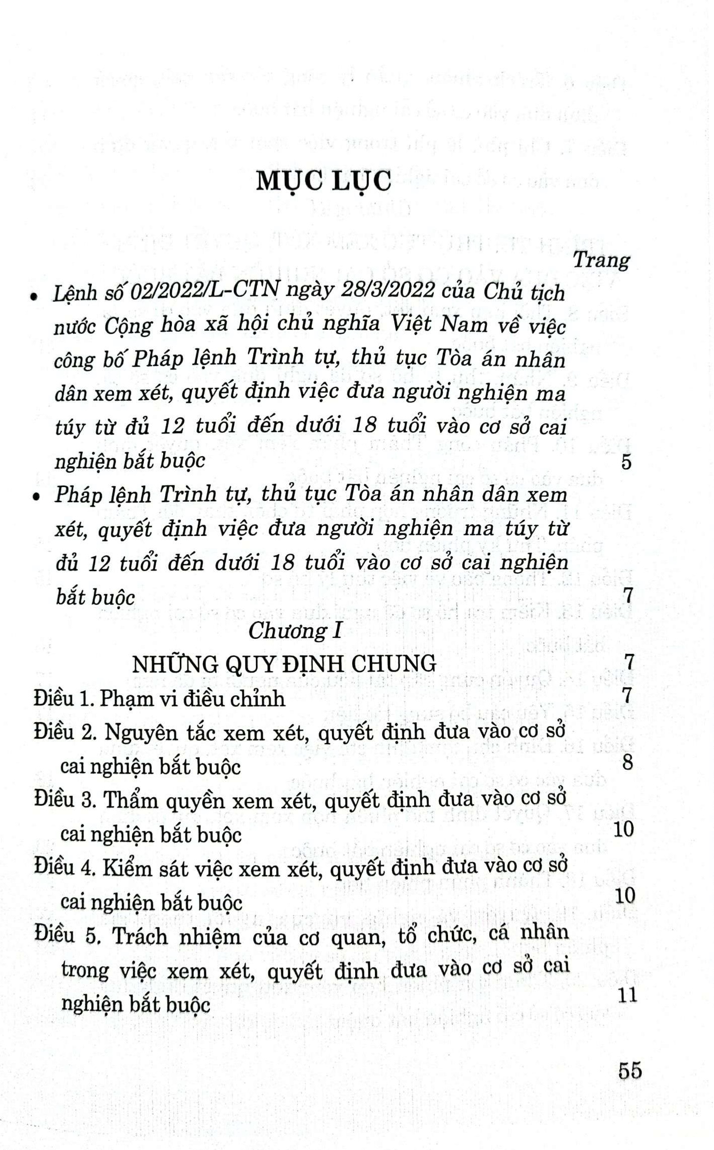 Pháp lệnh trình tự, thủ tục toà án nhân dân xem xét, quyết định việc đưa người nghiện ma tuý từ đủ 12 tuổi đến dưới 18 tuổi vào cơ sở cai nghiện bắt buộc