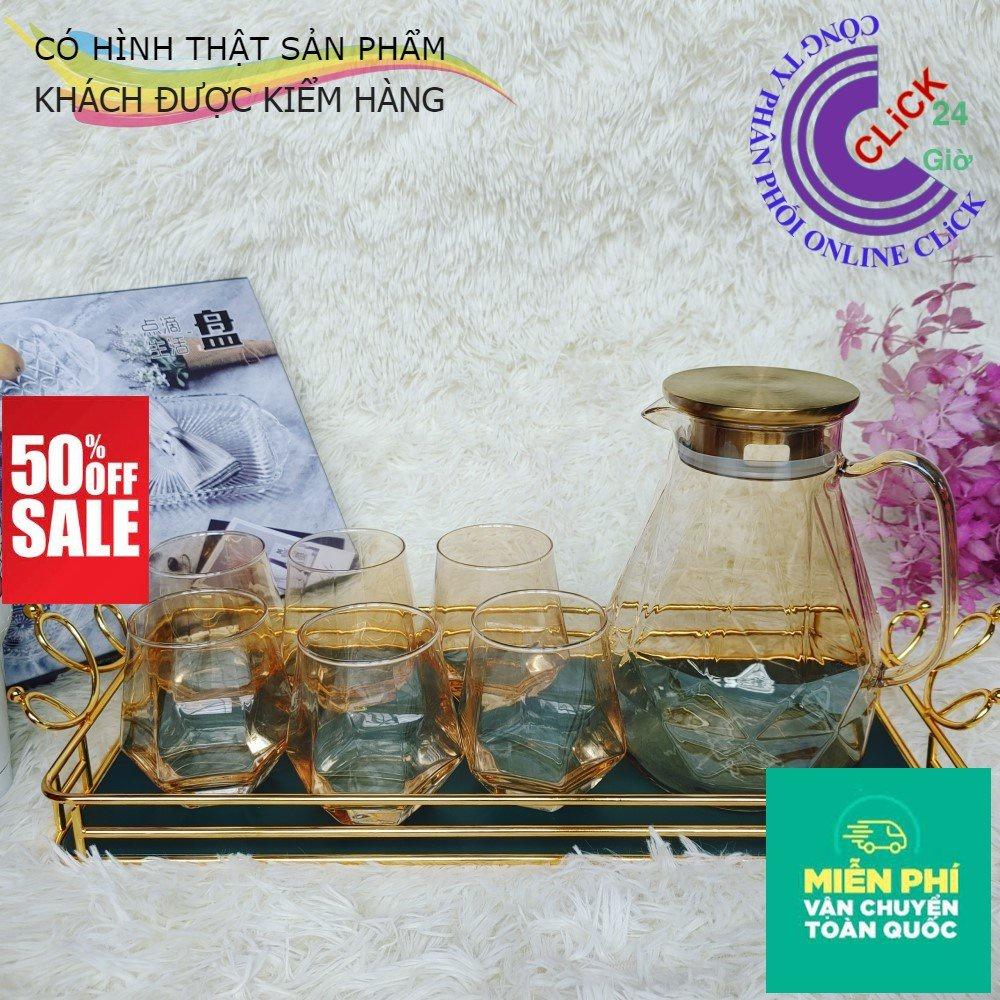 Khay Đựng Bình Ly Ấm Chén Cốc Tách Ly Mạ Vàng Titan - Hàng Cao Cấp