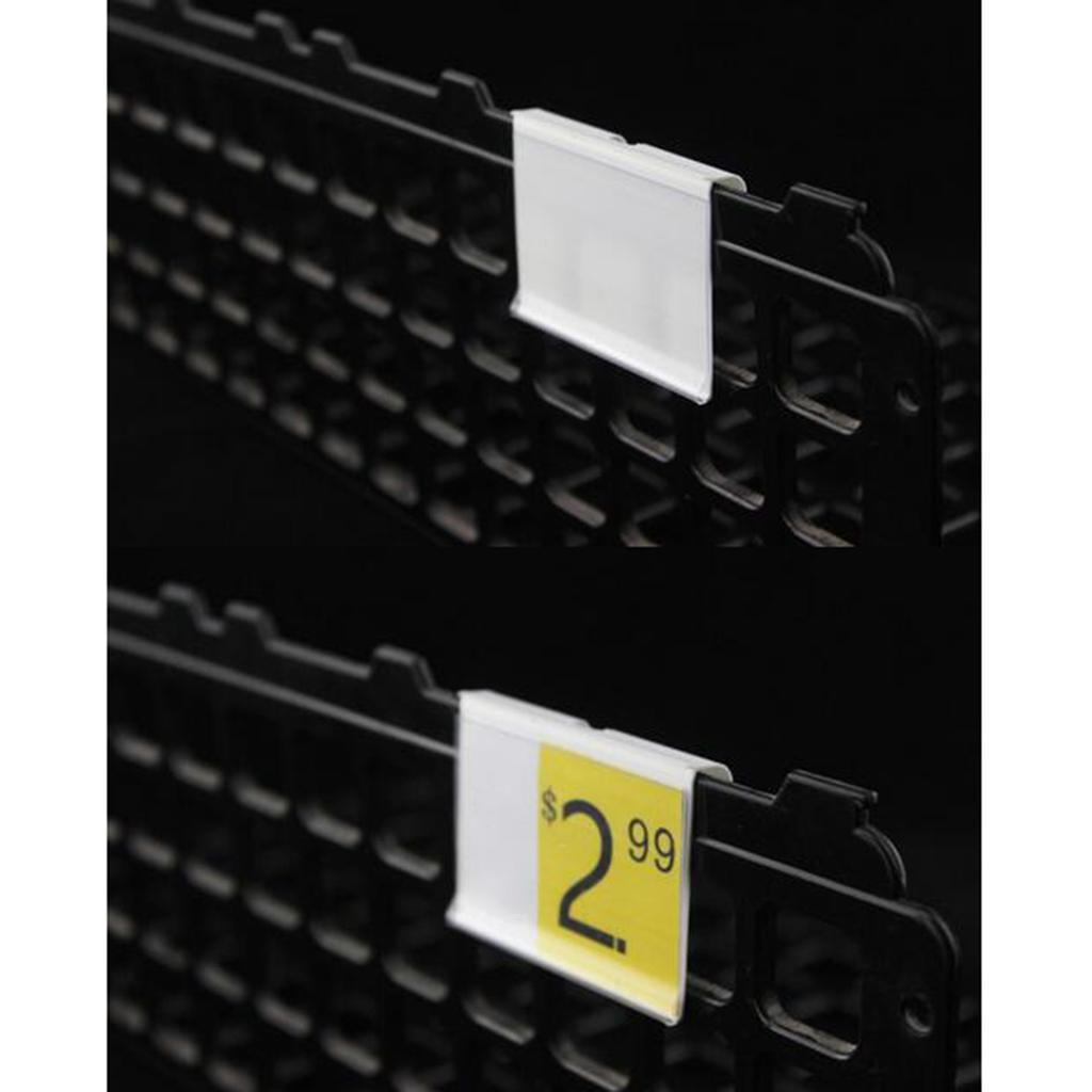 3x Pack of 50 Transparent Plastic Merchandise Shelf Price Tag Label Holder for Shops Warehouse Reusable
