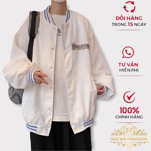 Áo Khoác Nam Fashion Vải Nhung Tăm 2 Lớp Lót Dù Kiểu Bomber Form Rộng Đẹp Hot Trend