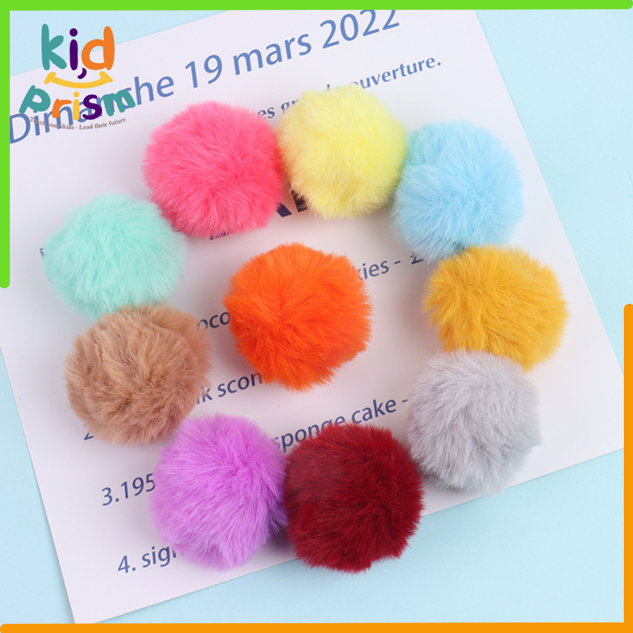 Combo 180 viên bông pom pom mini 10mm nhiều màu sắc cho bé làm đồ thủ công