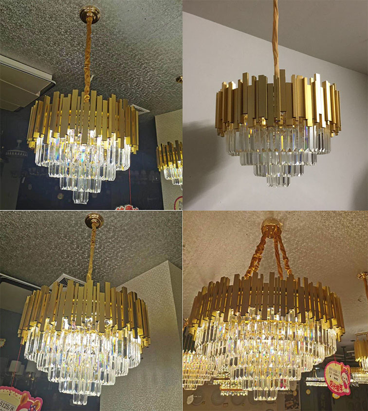 Đèn thả mâm RETSA pha lê loại tròn phong cách hiện đại trang trí nội thất sang trọng.