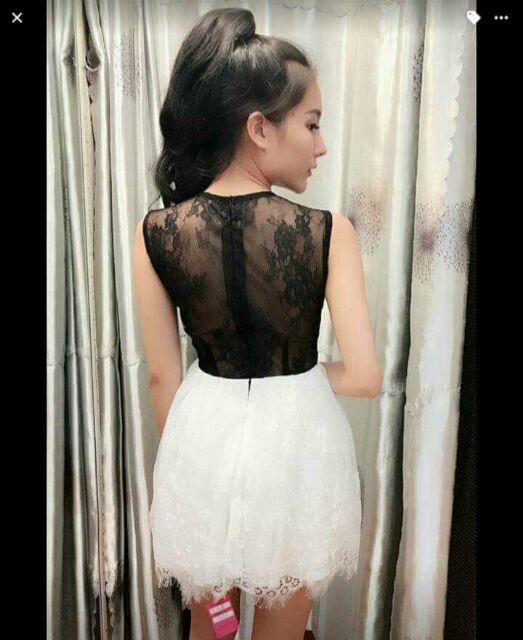 Đầm ren phối màu kết ren