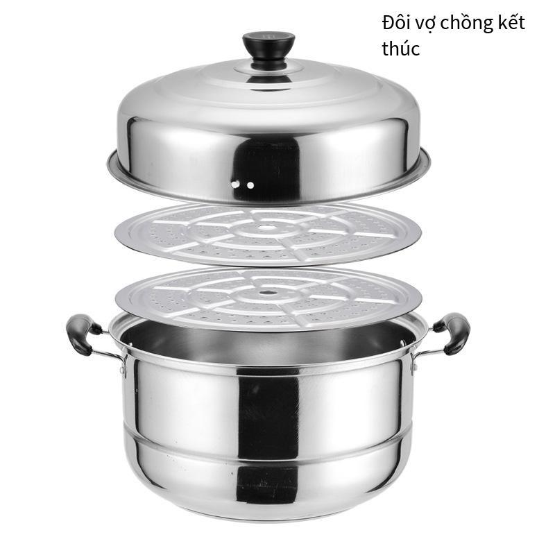 Đảm bảo chất lượng nồi hấp inox dày hợp chất đáy kích thước chân một lớp hai lớp hai lớp ba lớp nồi hấp súp nhiều lớp quà tặng