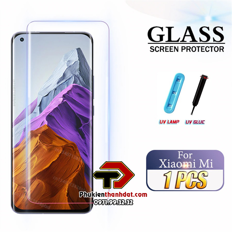 Tấm kính cường lực dành cho Xiaomi Mi 11 trong suốt full keo UV chính hãng Glass - Hàng chính hãng