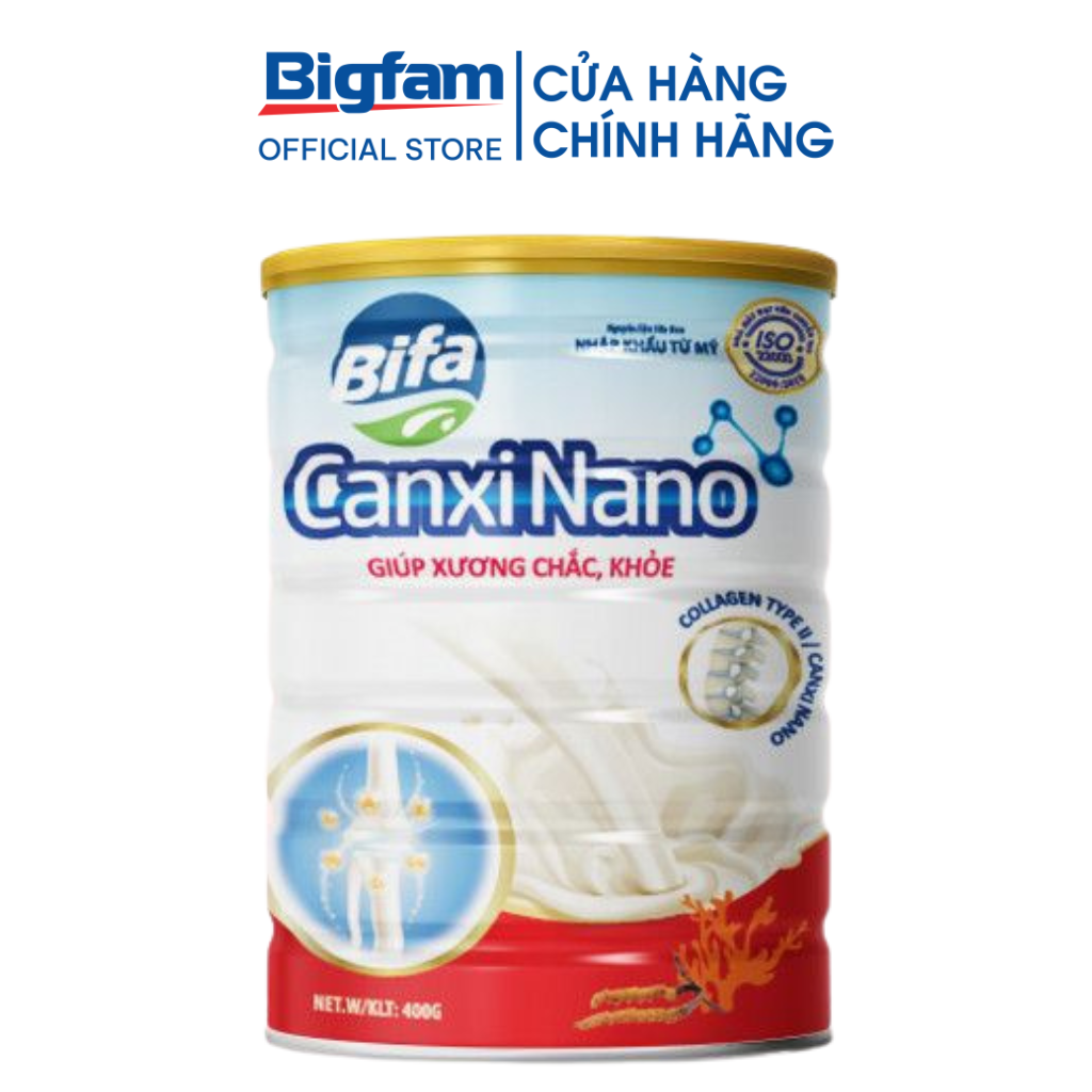 Sữa Bigfa CanxiNano 400G - hỗ trợ bổ sung dinh dưỡng, nano canxi phòng chống loãng xương, cải thiện vấn đề xương khớp.