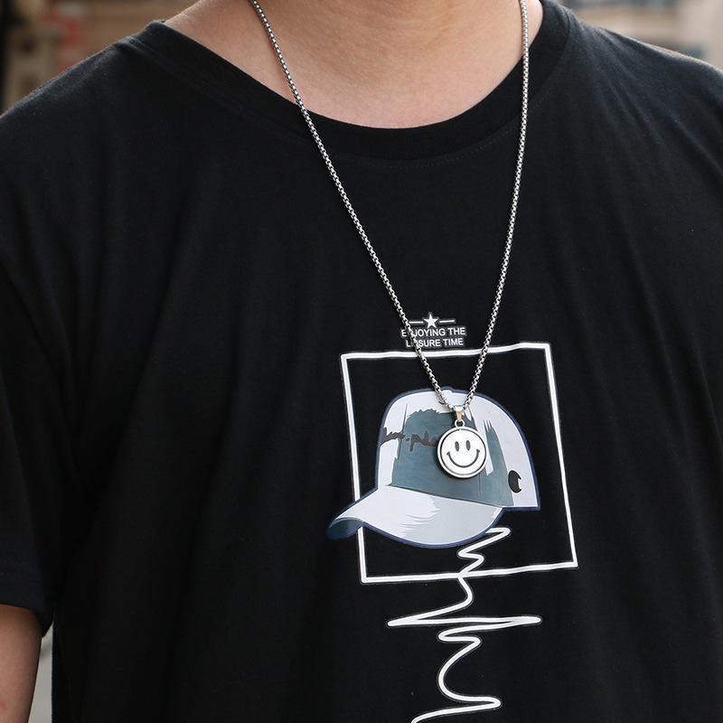Dây chuyền nam nữ trở mặt vui buồn trangsucpt thời trang rẻ đẹp dây chuyền mặt cười PTDCNA195