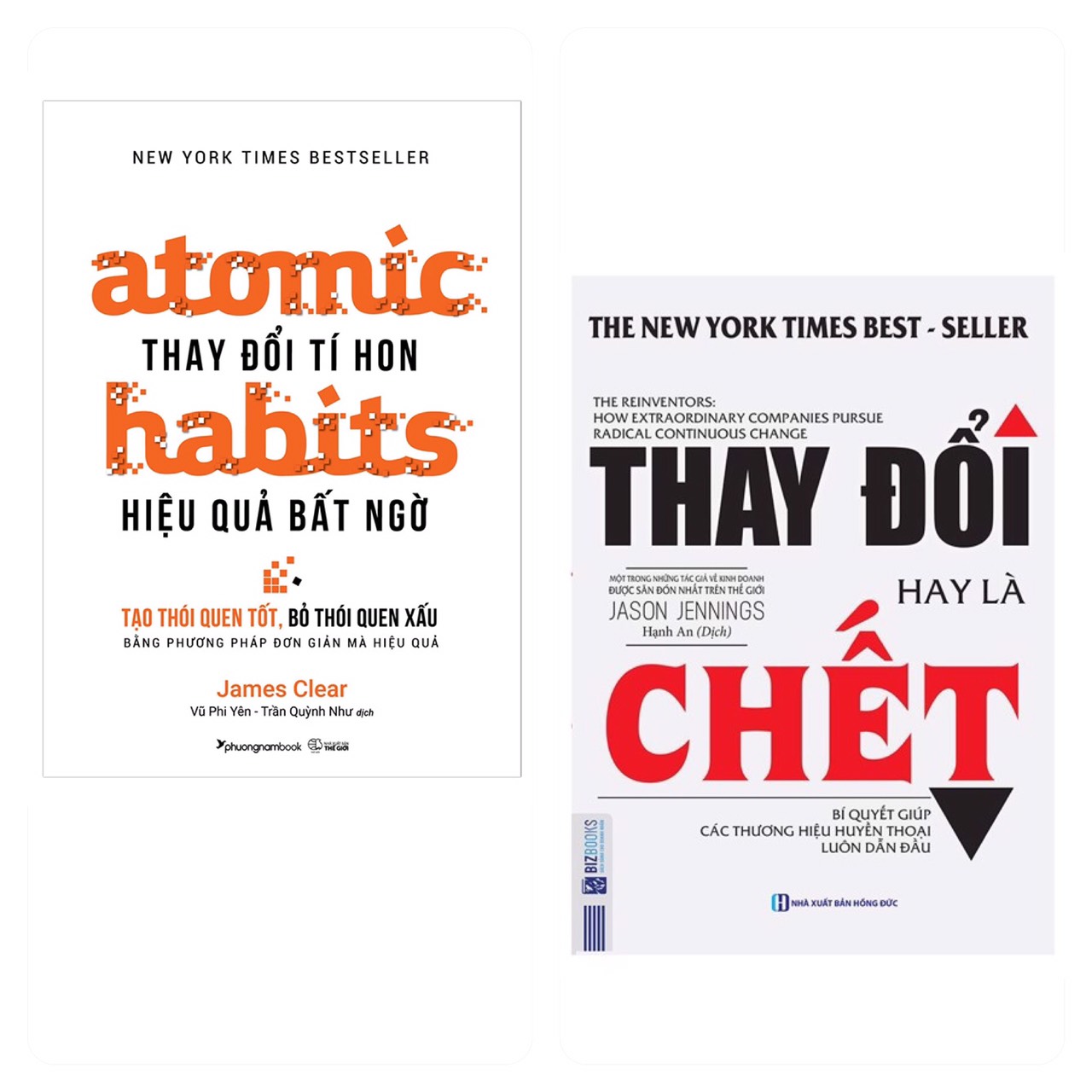 Combo 2 cuốn: Atomic habits - Thay đổi tí hon Hiệu quả bất ngờ + Thay Đổi Hay Là Chết - Bí Quyết Giúp Các Thương Hiệu Huyền Thoại Luôn Dẫn Đầu ( Phát Triển Bản Thân/ Tặng kèm Bookmark)