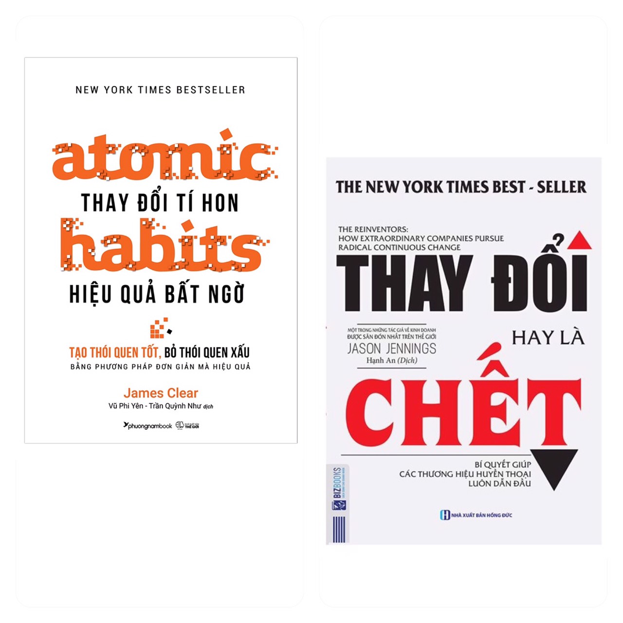Combo 2 cuốn: Atomic habits - Thay đổi tí hon Hiệu quả bất ngờ + Thay Đổi Hay Là Chết - Bí Quyết Giúp Các Thương Hiệu Huyền Thoại Luôn Dẫn Đầu