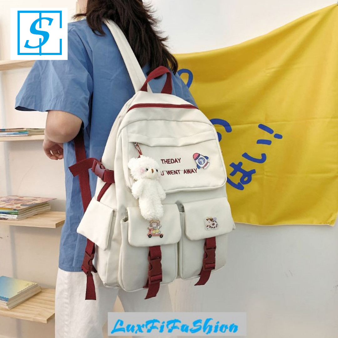 Cặp Học Sinh Nữ Version Hàn Quốc Ulzzang Balo Học Sinh Nữ Dễ Thương Sinh Động MÃ FS816