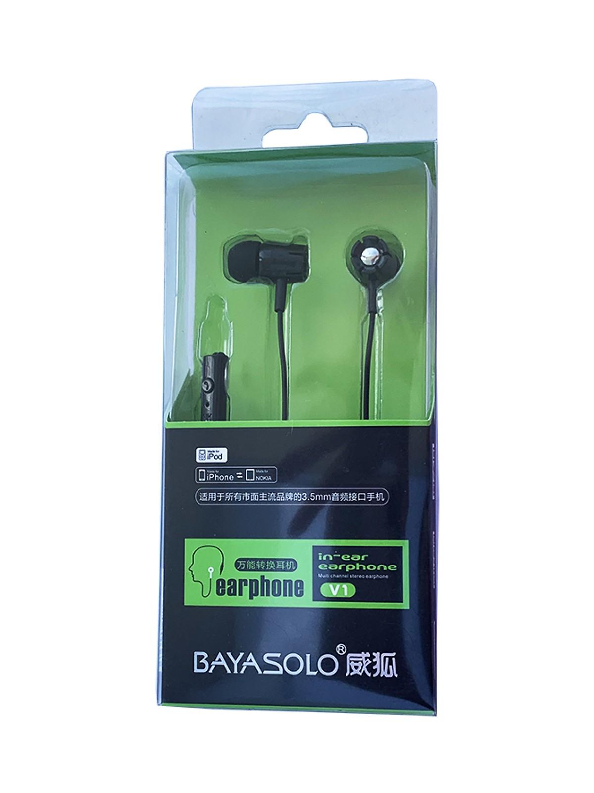 Earphone Cao Cấp Bayasolo Đệm Tai Bằng Da Siêu Mềm Cho Điện Thoại ( Đen) - Hàng Chính Hãng