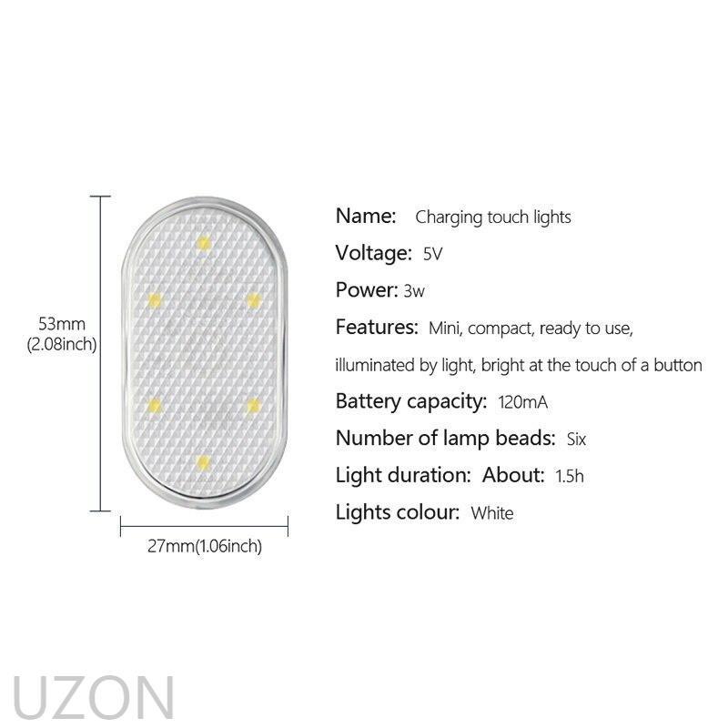 Đèn LED Gắn Trần Xe Hơi Không Dây Sạc USB Độ Sáng Cao