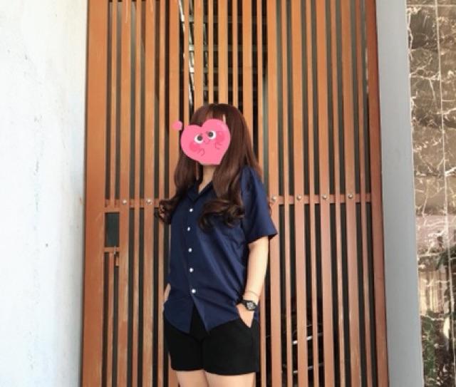 Áo Sơ mi oversize cổ vest tay ngắn
