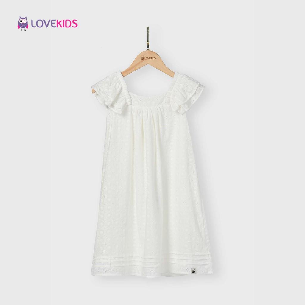 Váy thêu vai bèo xếp tầng bé gái LKG21DR01102 - Lovekids