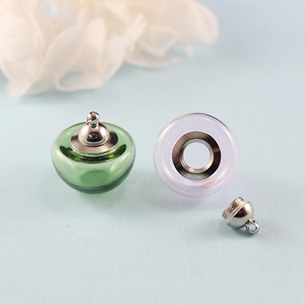 6 Pieces Pack Tiny 16mm Glass Ball Pendant Beads Half Round for Art Jewelry Craft DIY for Earring Dangle Charms Xmas Tree Decor