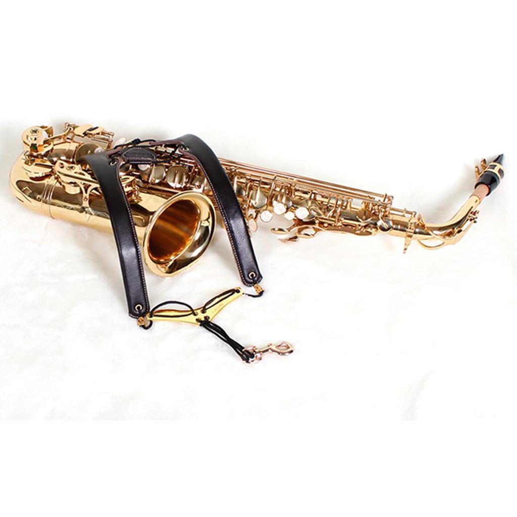 Leather Saxophone Neck Shoulder Strap Padded Belt Wind Instrument Accessory