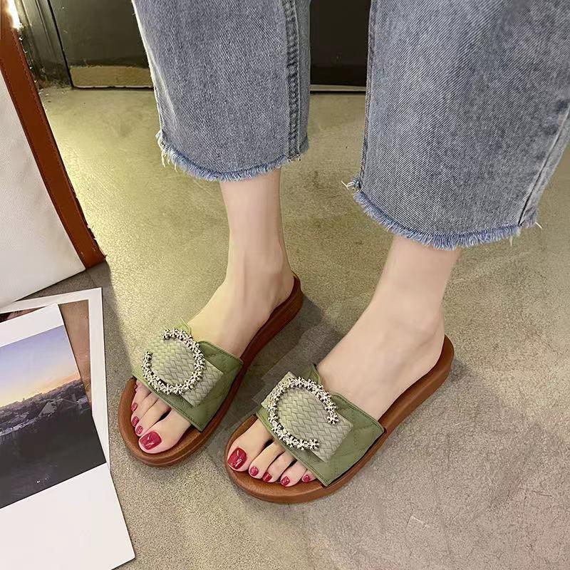 Dép nữ đế cao phối chữ C cao su dẻo cao cấp cực êm chân - LB037 - Shop Dép Đáng Yêu