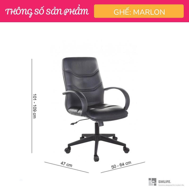 Ghế xoay văn phòng lưng cao bọc da SMLIFE Marlon