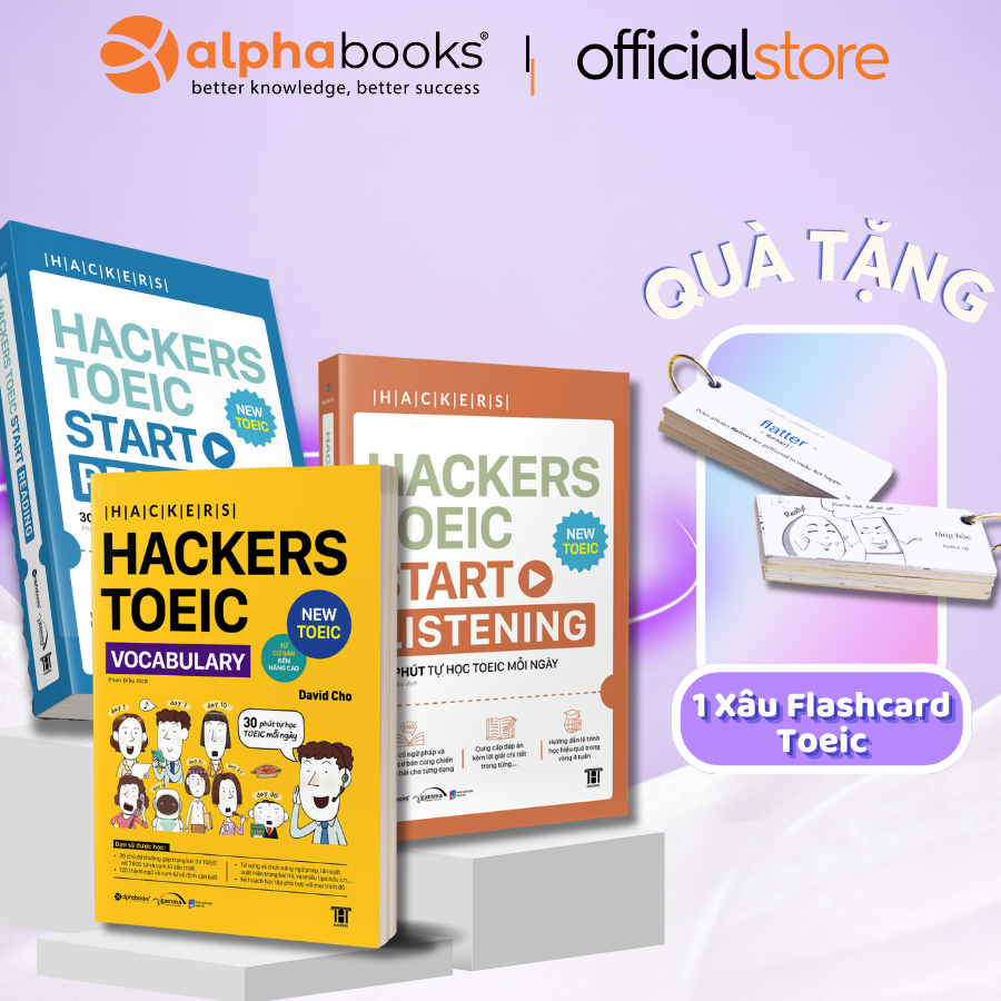 Combo Hackers TOEIC : VOCABULARY + START READING + START LISTENING - Bản Quyền