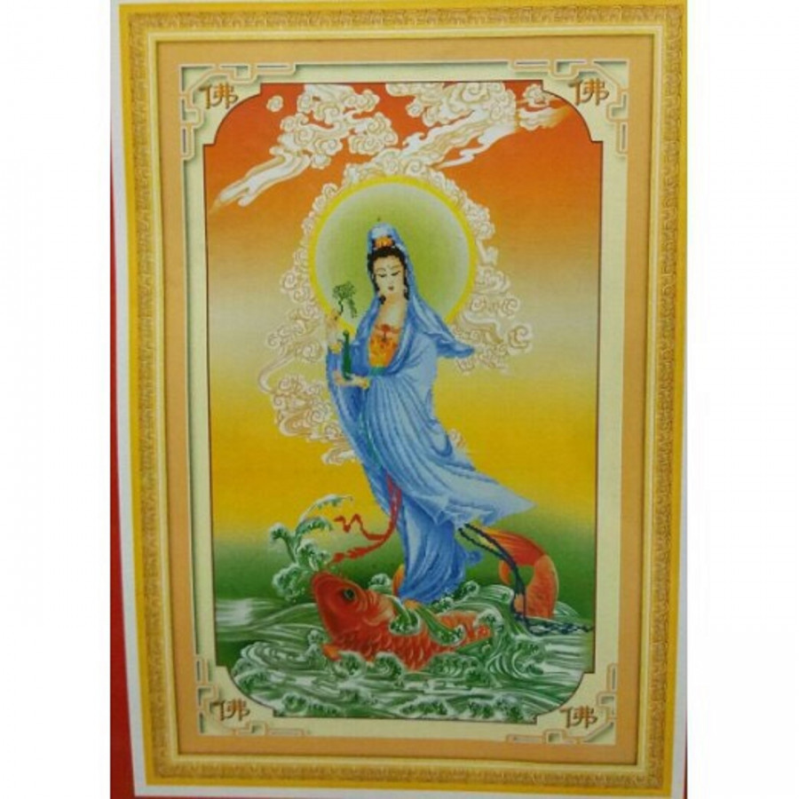 Tranh thêu phật quan âm 53355