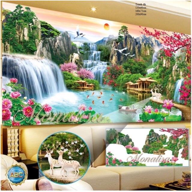 Tranh đính đá Phong cảnh kt 160x75 cm