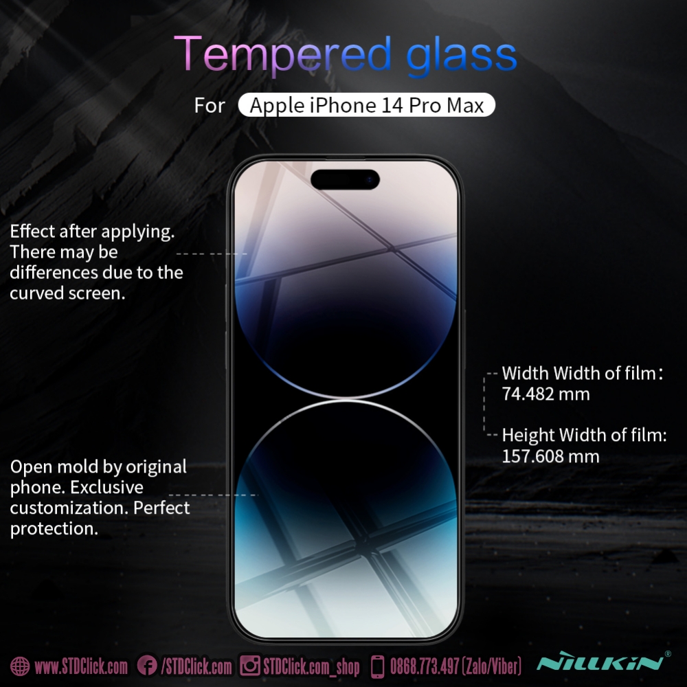 KÍNH CƯỜNG LỰC DÀNH CHO ĐIỆN THOẠI IPHONE 14 PRO MAX NILLKIN H+PRO 0.2mm