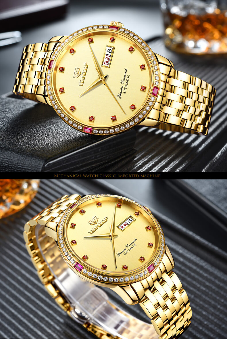 Đồng hồ nam chính hãng Teintop T7008-3 Fullbox, Kính sapphire ,chống xước,chống nước,dây kim loại thép không gỉ 316L, máy cơ , Mới 100%,Bảo hành 12 tháng,thiết kế đơn giản,sang trọng và lịch lãm