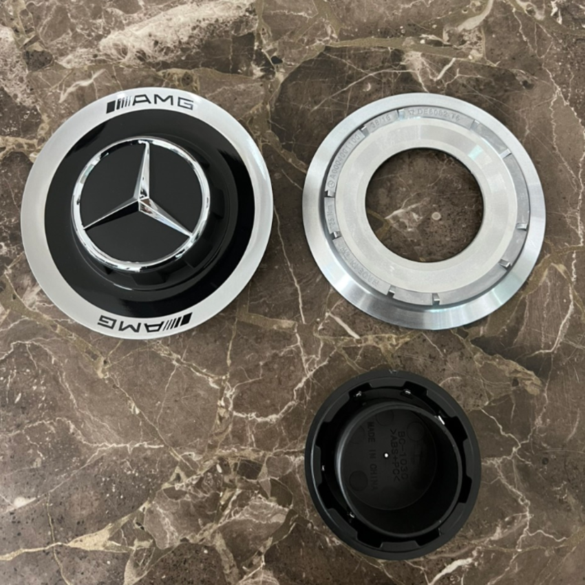Logo chụp mâm, ốp lazang bánh xe ô tô Maybach AMG DE6082-T6, đường kính đĩa 145mm