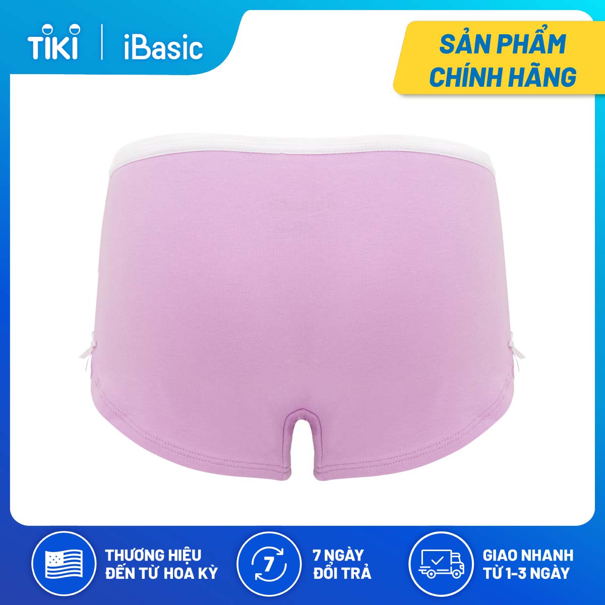 Hộp 3 quần lót bé gái cotton dạng đùi iBasic PANG009