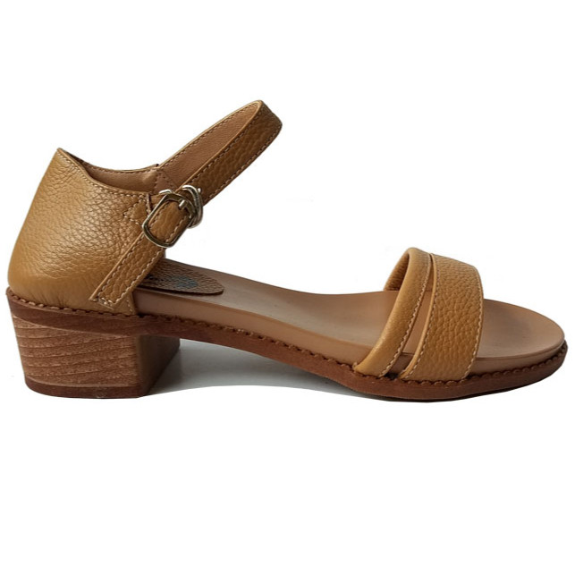 Giày sandal cao gót nữ da bò gót cao 4 cm HKT3