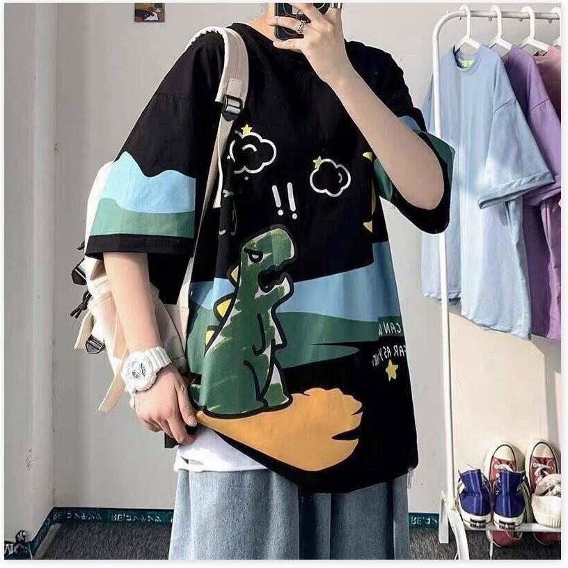 Áo thun tay lỡ form rộng KHỦNG LONG CỰC ĐẸP HOT HÈ TREND 2021 THỜI TRANG KING FASHION