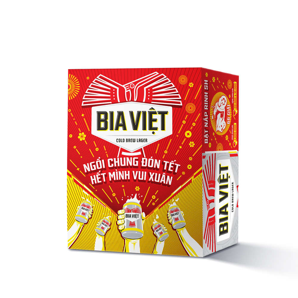 Thùng 24 lon Bia Việt 330ml - Bật nắp rinh SH