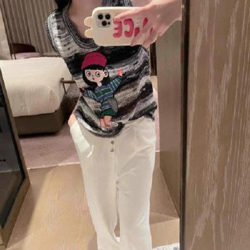 Áo len sát nách loang hình cô gái Quảng Châu cho nữ AL097