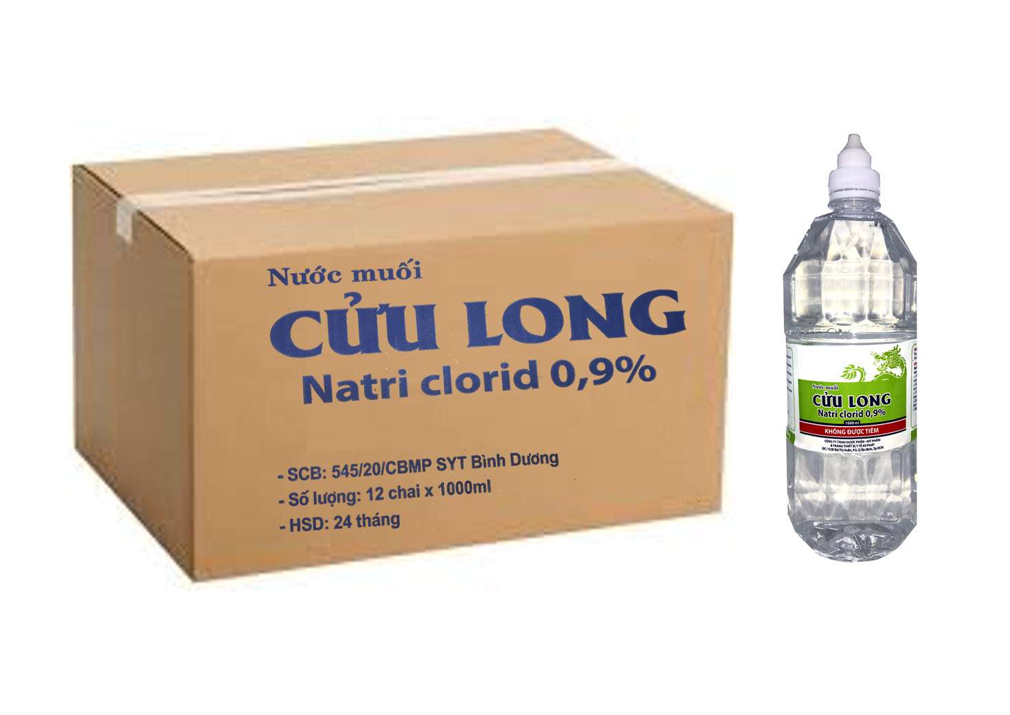 Thùng Nước Muối Sinh Lý Súc Miệng Cửu Long - Natri Clorid 0,9