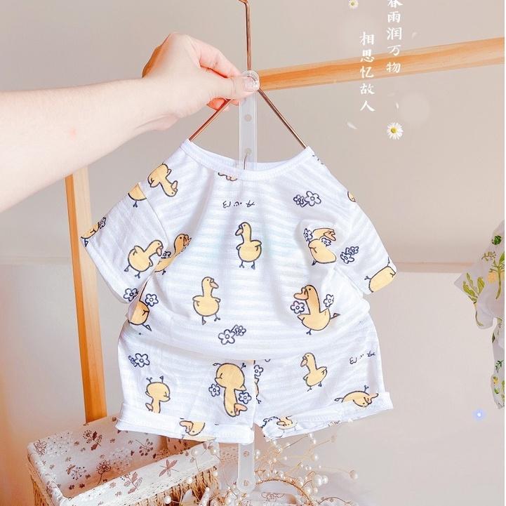 Bộ Cộc Tay Cotton Sợi Tre Loại Mềm Mịn Cho Bé 7-11kg (QATE004)