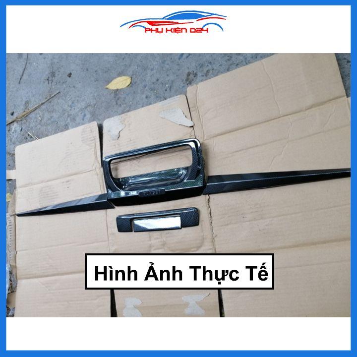 Ốp tay mở cốp Ranger 2016-2017-2018-2019-2020-2021 hai màu cacbon mạ crom trang trí xe chống va đập hiệu quả
