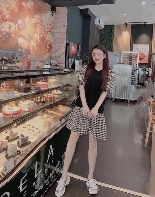 Đầm suông phối caro Bigsize 60-85 ký
