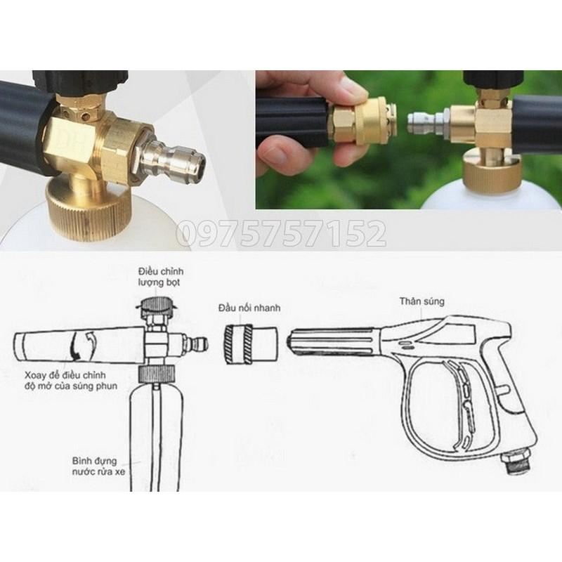 BỘ SÚNG XỊT RỬA VÀ BÌNH TẠO BỌT TUYẾT CHO MÁY RỬA XE
