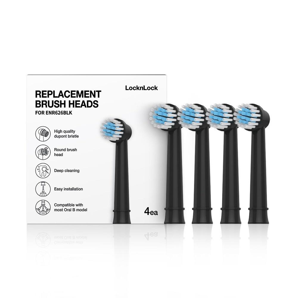 Bộ 4 đầu bàn chải điện Lock&Lock ENR626BLK_RB màu đen - Hàng chính hãng - Hapos
