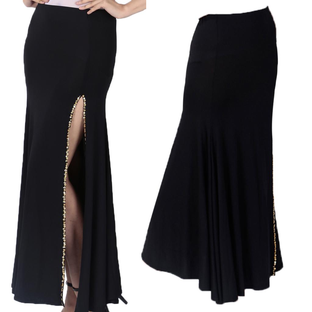 Women's Belly Dance Costumes One Side Slit Long Skirt Tight Hip Split Skirt